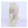 Golden Long Wig 48cm Bun Style Simulated Scalp Heat Resistant Synthetic Full Cap Wig for Women Party Cosplay