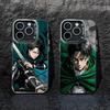 Чехол для телефона Attack On Titan Леви Аккерман Для IPhone 16 17 15 14 12 13 Pro Max Черный Цвет Ударопрочный Чехол
