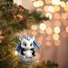 Acrylic Dragon Christmas Tree Ornaments Blue Dragon Egg Car Pendant  Festival