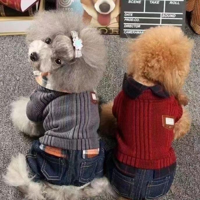 Pet Autumn and Winter Four Legged Coat Spring Overalls Pet Clothes Small Teddy Bear Jumpsuit Small Dog Puppy Clothes Jumpsuit
