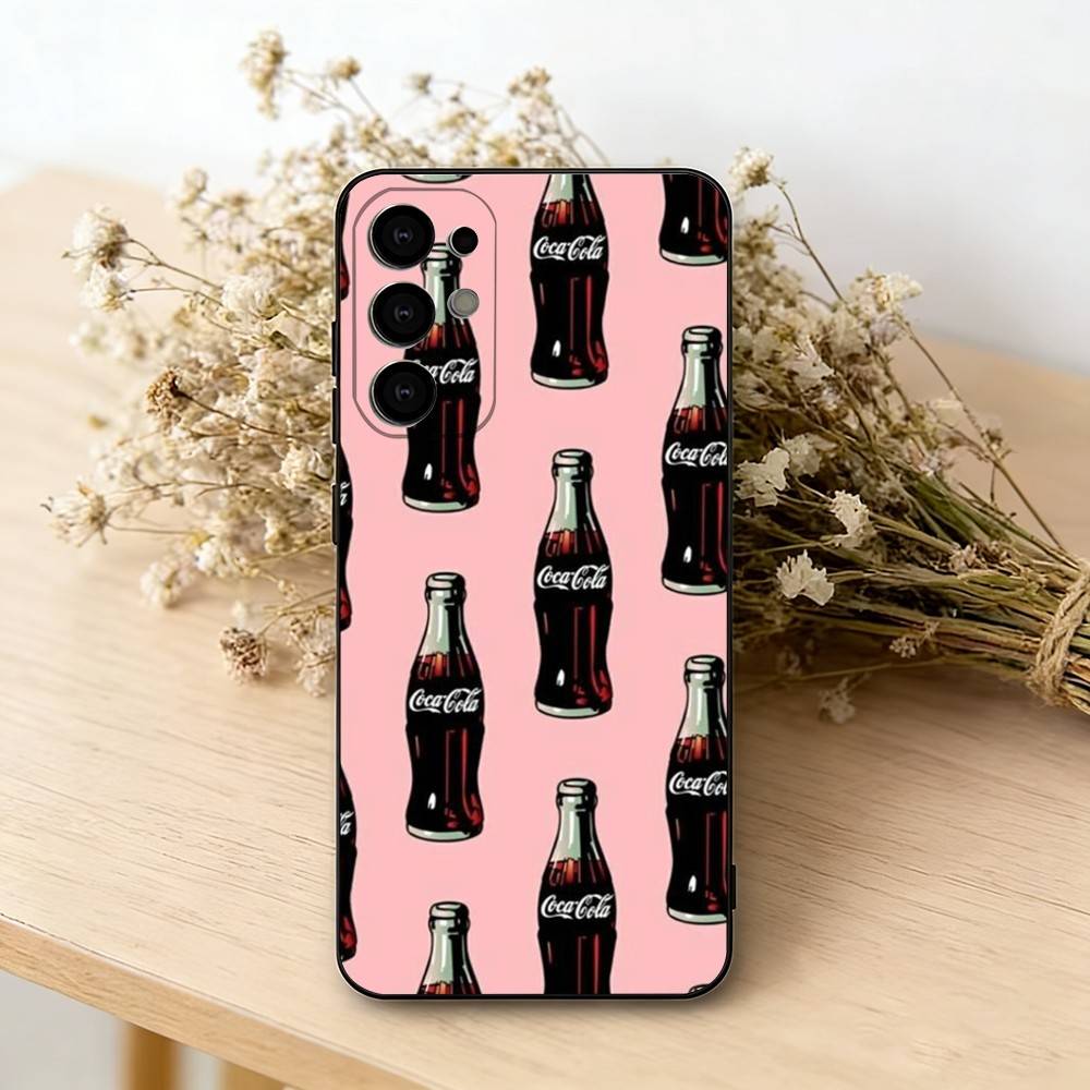 CocaS-S Модный Чехол для Телефона C-Cola Черный Силикон Мягкий Для Samsung S25,S24,S21,S22,S23,S30,Ultra,S20,Plus,Fe,Lite