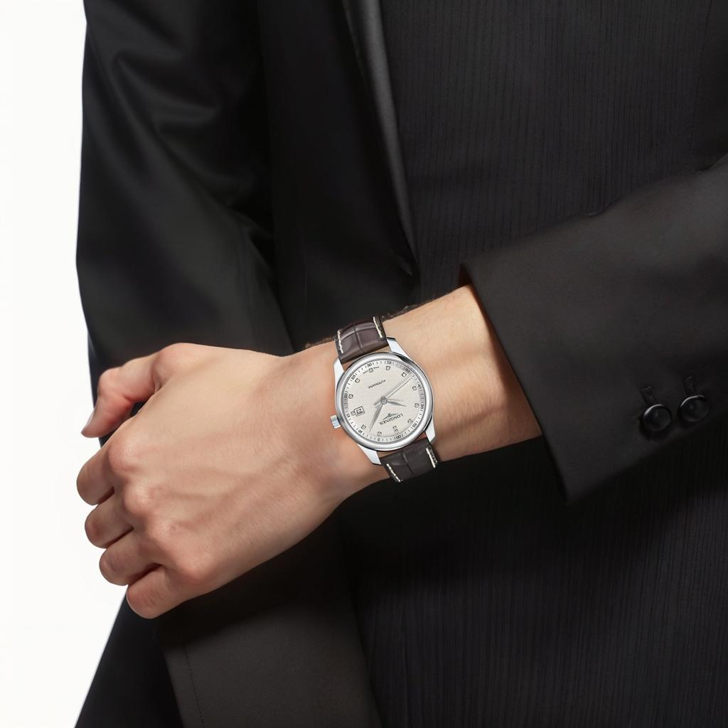 Longines Master Collection Автоматический Механический Механизм Серебристый Циферблат Прозрачная Крышка Мужские часы Белый L2.793.4.77.3