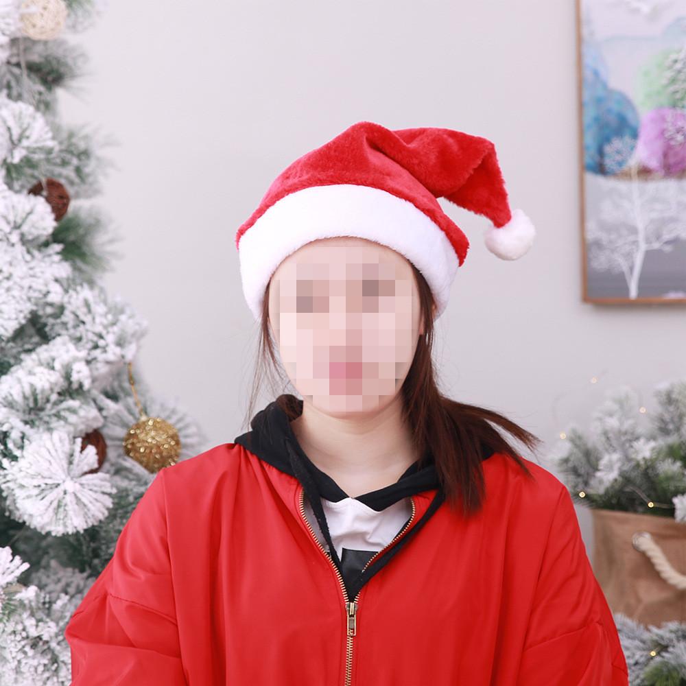 Short Red Christmas Plush Cap Holiday Gathering Celebrations Decoration Supplies