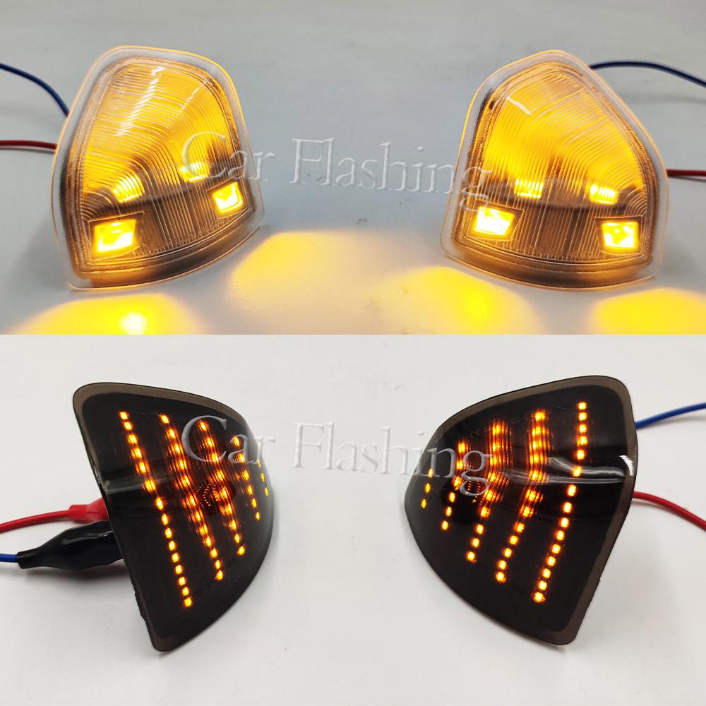 Front Mirror Turn Signal Light Clear Smoke Lens Amber LED Side Mirror Turn Signal Lights for Dodge Ram 1500 2500 3500