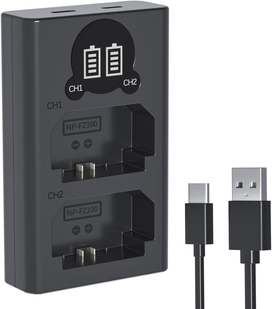 Battery Charger Lp Np-Fz100 For Sony A7Iii, A7Iv, A7C, A6700, A6600, Zv-E1, Zv-E10Ii, Fx3, Fx30, A9, Alpha 9