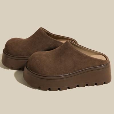 Мода Высокие каблуки Женские шлепанцы на платформе Осенние замшевые туфли для женщины Удобная повседневная обувь 2025 Новые тренды Zapatillas De Mujer