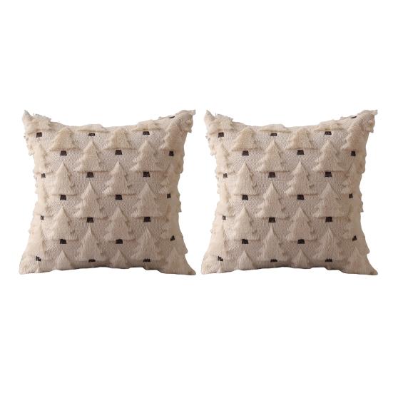 2 шт. Наволочки для декоративных подушек с рисунком рождественской елки, мягкие плюшевые рождественские наволочки, моющиеся декоративные наволочки для дивана-кровати