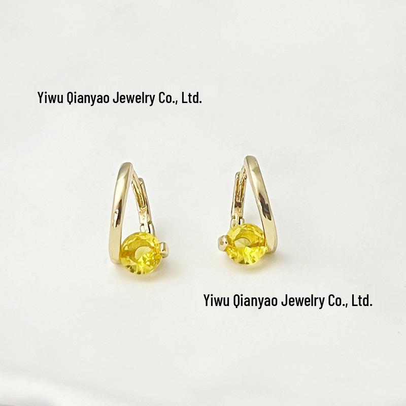 Корейские геометрические серьги с цирконами: Элегантный, Универсальный, Минималистичный Дизайн