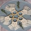 Boho  Napkin Rings with Wooden Ring, Handmade Woven Fringe Napkin Holders for Rustic Wedding, Party & Farmhouse Table Decor