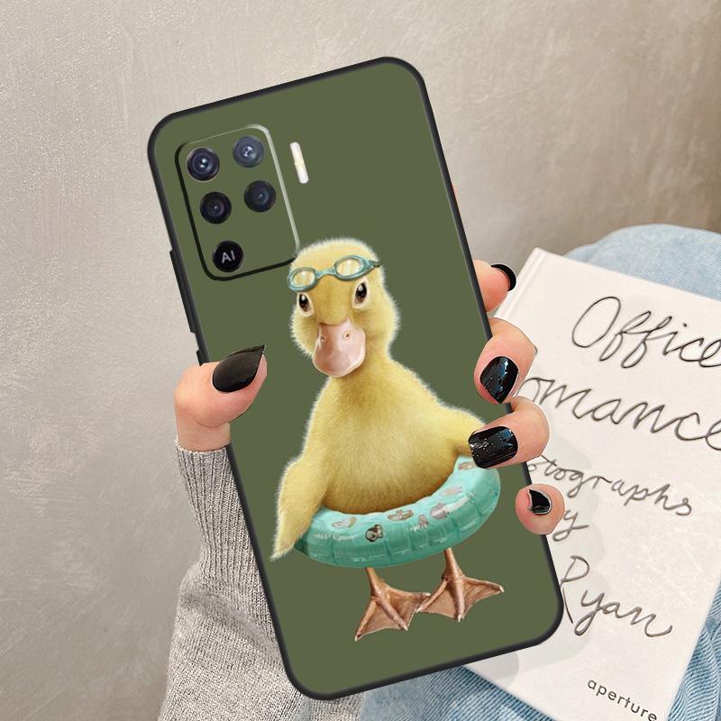 Милый Мультяшный Чехол-Утка Для Oppo A78 A98 A18 A38 A58 A60 A80 A40 A77 A57 A17 A74 A54 A94 A96 A76 A16 A15 A5 Pro