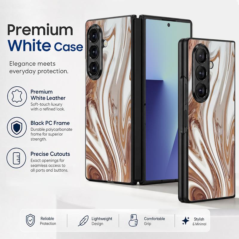 Акварельный мраморный чехол для Samsung Galaxy Z Fold 8 Ultra 7 6 5 Fold8 Fold7 Fold6 Роскошная кожаная накладка Жесткая складная крышка для телефона
