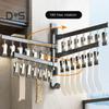 Folding Clothes Hanger Drying Rack 180-Degree Rotatable Strong Load-bearing Easy Install No Drilling Sock Organizer Clothes Hook