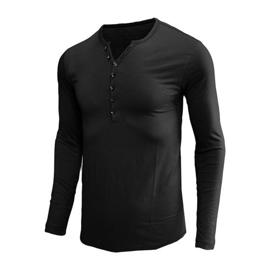 Мужская футболка с V-образным вырезом, длинный рукав, спортивный топ для отдыха, повседневная облегающая рубашка для повседневной носки весной и осенью