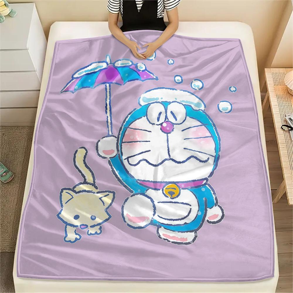 Doraemon4 Flannel Blanket, High quality Comfortable for All Seasons, Home Decor, Warmth and Comfort