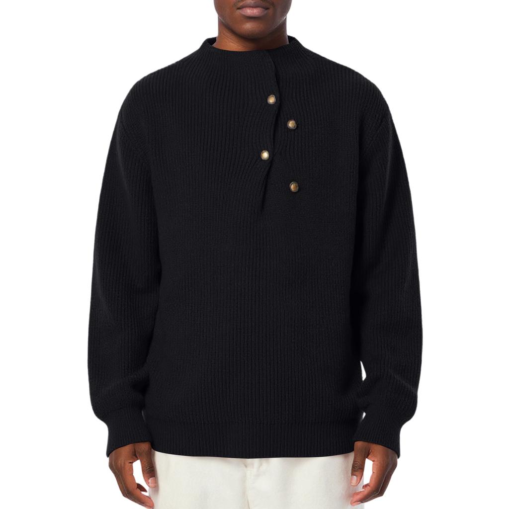 Мужской Модный Вязаный Пуловер Длинные Рукава Свободный Круглый Вырез Свитер