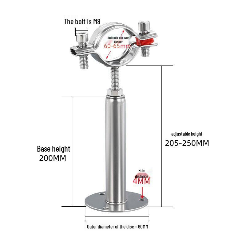 Зажим-кронштейн для крепления труб из нержавеющей стали для газовых и водяных труб