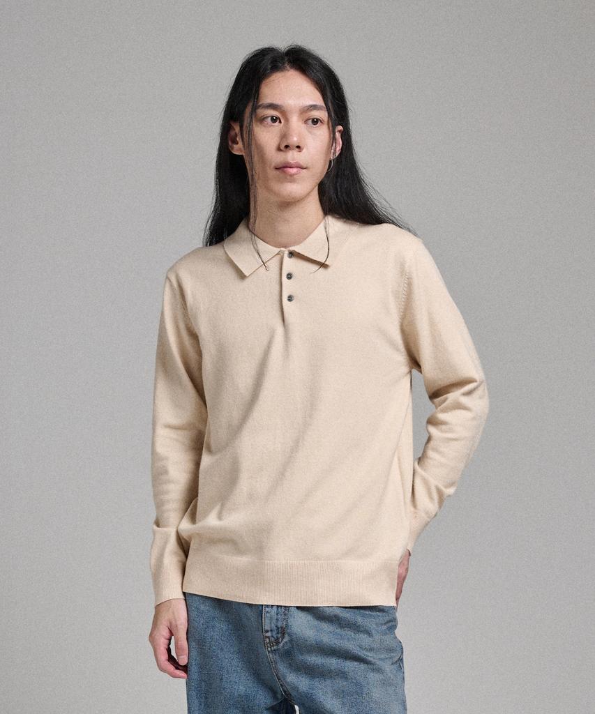 ANALOG MOOD Semi-Collar Neck Knit (Beige)