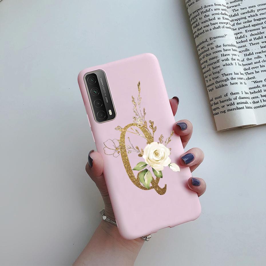 Модный Цветочный Чехол с Буквами Ударопрочный для Huawei P Smart 2021 Мягкий ТПУ Чехол для Huawei Y7A 2020 Y 7A Y7 A Чехлы для Телефонов 6.67"