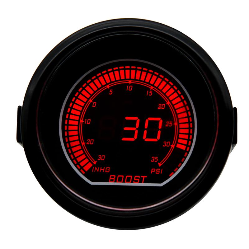 52mm Red/Blue Backlight Car Digital Turbo Pressure Gauge Car Boost Gauge PSI for Racing Car 12V
