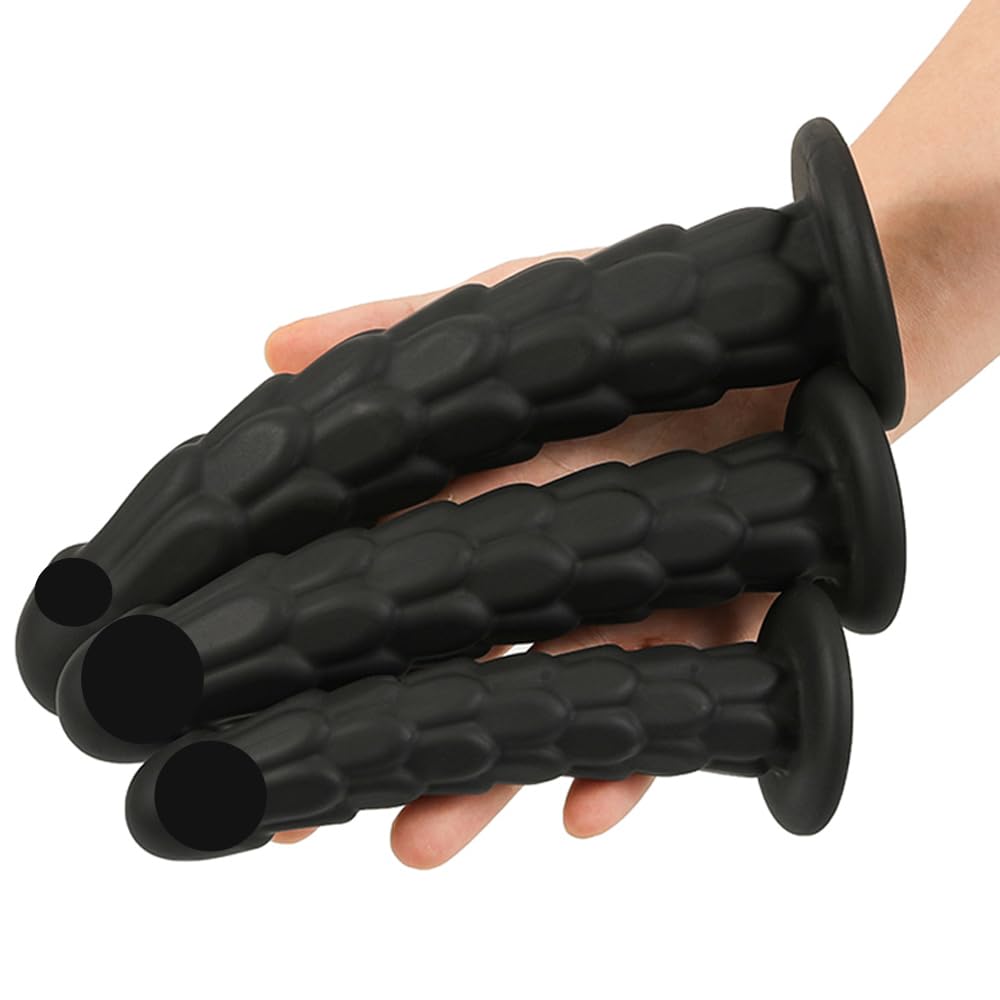 Hitasi Anal Plug Anal Plug Anal Dildo with Suction Cup Silicone Fish Scale Appearance SM Beads Anal Expansion Dildo Beginner Thin Anal Plug For Men