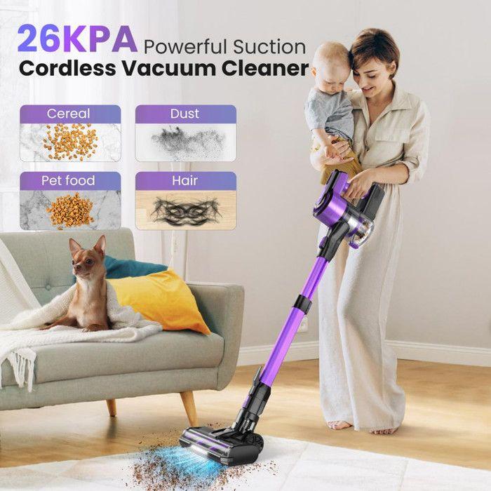 Aspirateur à main POWER V870, aspirateur sans fil, puissance d'aspiration élevée atteignant 26 kPa violet