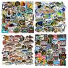 50 Outdoor Fishing Graffiti Stickers for Luggage, Laptops, and Phone Cases