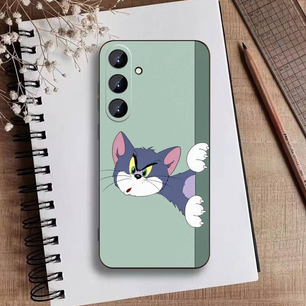 Чехол для телефона U-Tom And J-Jerry для Samsung Galaxy A73, 21, 22, 32, 71, 53, 52, 51, 80, 5G Мягкий черный чехол