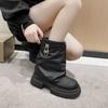 Сапожки интернет-знаменитости женские модели 2025 осень новый зарубежный тренд ретро универсальные на платформе с толстой подошвой ботинки-брюки тренд