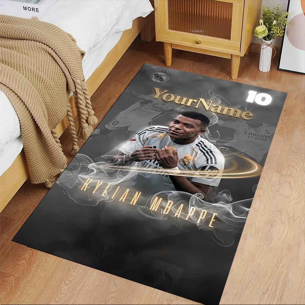 Mbappe Customized Name Carpet Design for Living Rooms Study room Decorate room Hallway Anti-slip Rug Decorate Offices Birthday/Christmas Gift