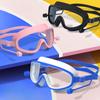 Adult Large Frame Swimming Goggles Waterproof Anti-fog HD Swimming Goggles with Ear Plugs Silicone