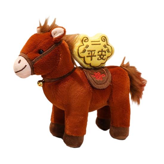Плюшевая игрушка Лошадь Кукла Украшение на Китайский Новый год 2026 Счастливая Лошадь Зодиакальный Орнамент для Дома Фестивальный Декор