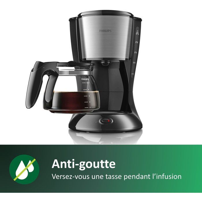 Cafetière filtre - PHILIPS - HD7462/20 - Collection Métal - 1.2L - 1000W - Inox