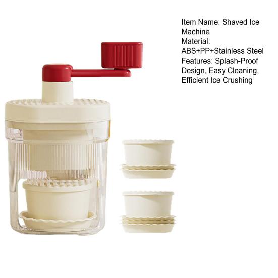 Ручная льдогенераторная установка с лезвиями из нержавеющей стали. Ледогенератор без содержания бисфенола А для домашних киосков. Портативная машина для приготовления льда в форме конуса, защищенная от брызг и пригодная для мытья в посудомоечной машине.