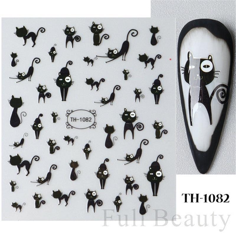 New nail art stickers ins European and American Halloween Dark Spider Ghost Thin Tough Adhesive Nail Stickers