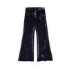 Clean-Fit Men's Distressed Loose Straight-Leg Jeans with Deconstructed Metal Rivets and Micro Flare Design