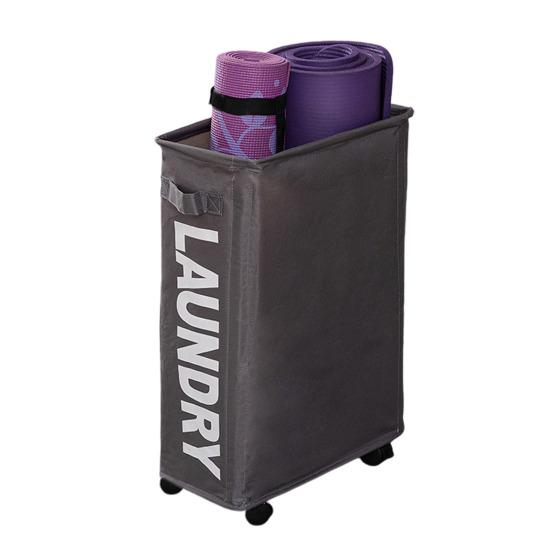 Корзина для белья с колесами Легкое перемещение Большая вместимость Складная конструкция Водонепроницаемая корзина для белья