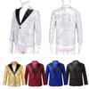 Kids Boys Fashion Long Sleeve Suit Coat Lapel One Button Sequins Weddings Party Prom Tuxedo