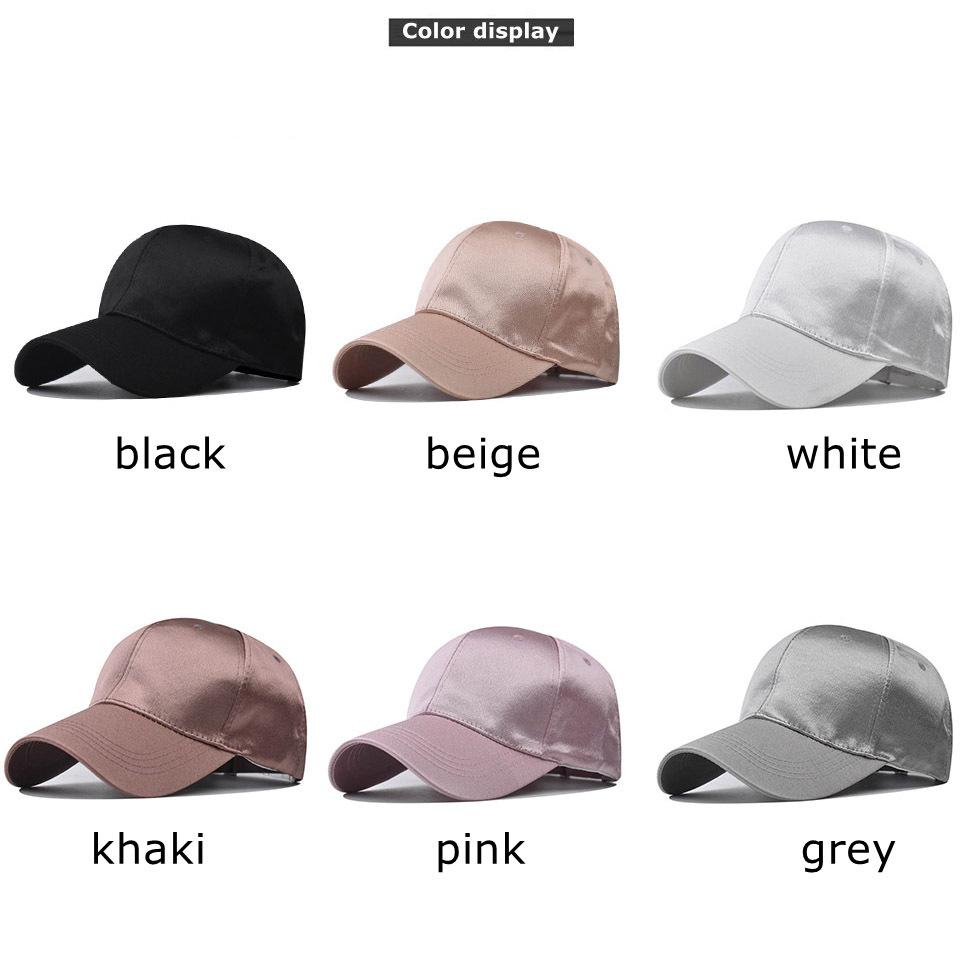 Silk Satin Women Men Baseball Caps Glossy SImple Korea Sun Hat Summer Baseball Hats Hip Hop Visor Hat