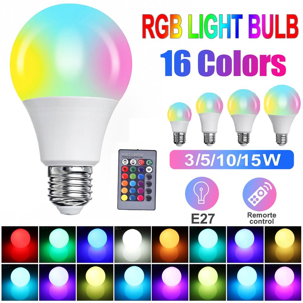 16 цветов E27 RGB пульт дистанционного управления светодиодная лампа для комнаты умная лампа диммер низкое энергопотребление энергосберегающая регулируемая лампа