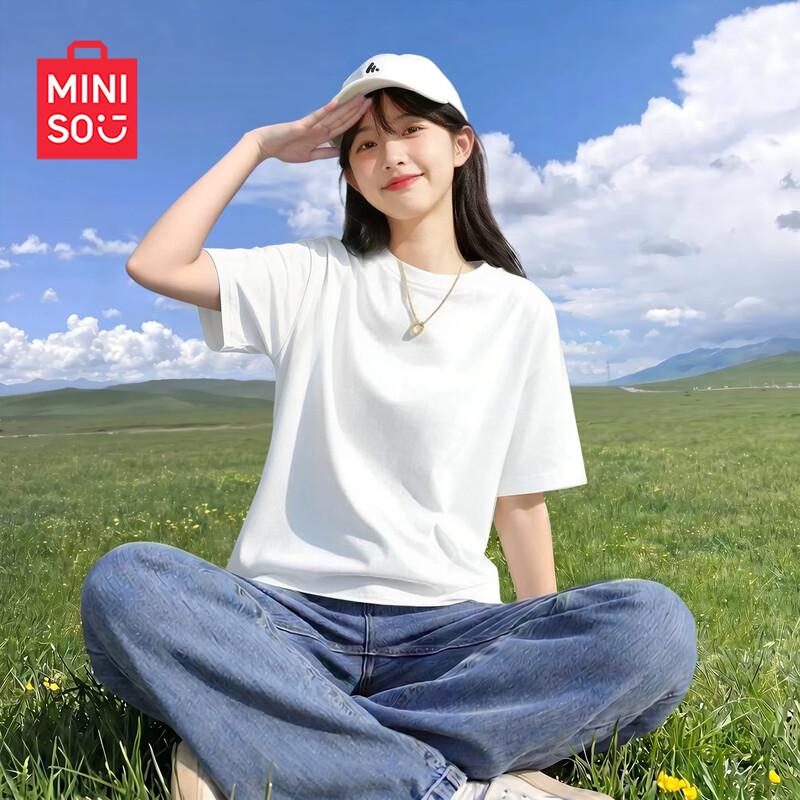 MINISO Женская хлопковая свободная футболка