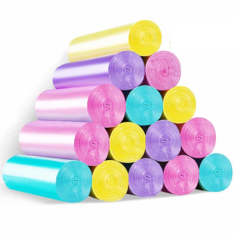 Утолщенные цветные портативные одноразовые мешки для мусора для кухни