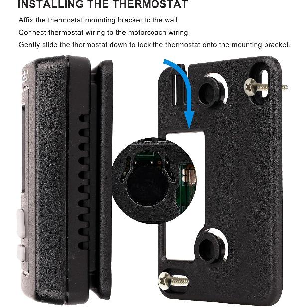 RV Thermostat 94303382 12V,9430,Replacement Black Digital RV Thermostat Hot/Cool Compatible Machine 9430-338