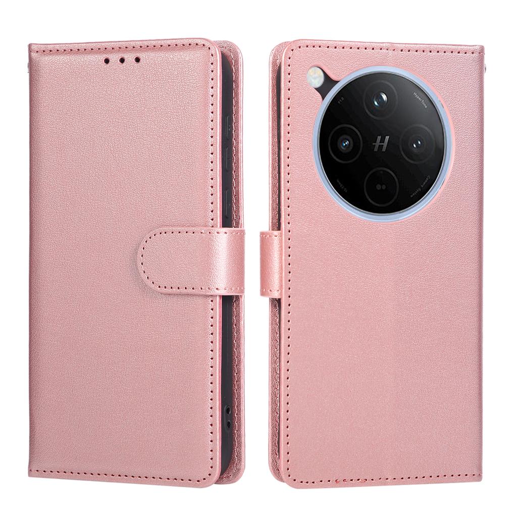 For Oppo Find X8 5G Case Wallet Stand View PU Leather Phone Cover with Wrist Strap