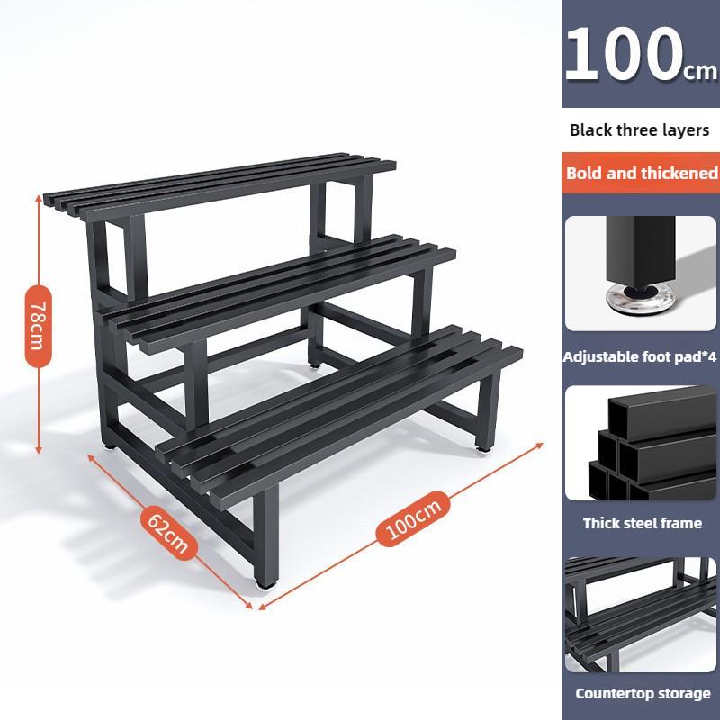 Садовая стойка для комнатных растений из нержавеющей стали, металлическая водонепроницаемая стойка для цветов, многоуровневая полка-лестница