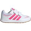 Adidas Tensaurs Switch Cf Мягкие Удобные Прочные Низкие Повседневные Кроссовки Детские Повседневные Кроссовки Белый Пульсирующий Маджента Благословение-Розовый JI1052