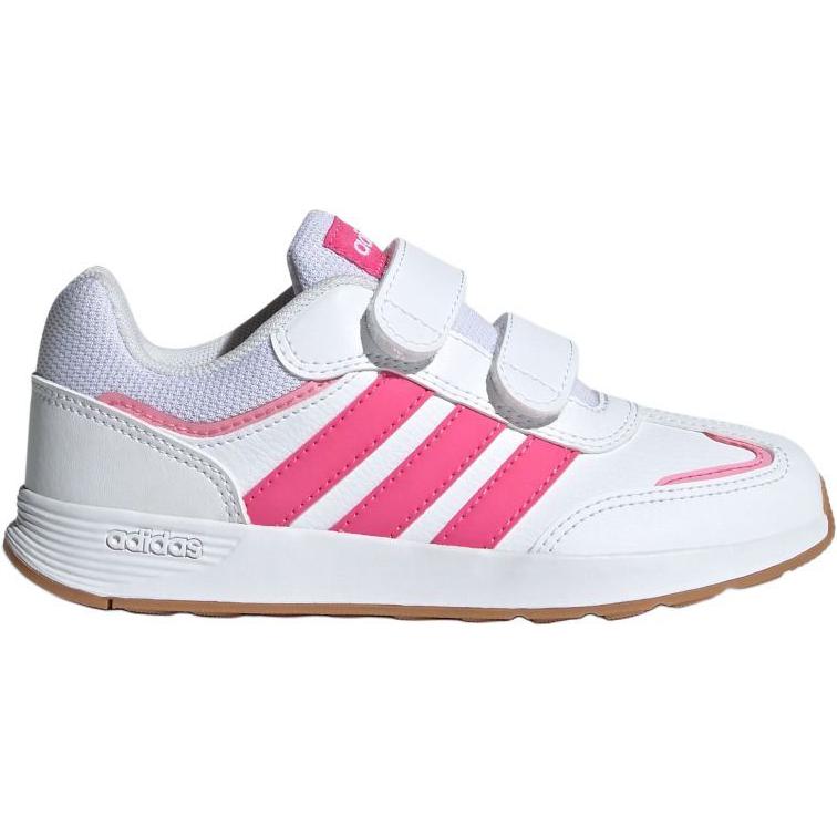 Adidas Tensaurs Switch Cf Мягкие Удобные Прочные Низкие Повседневные Кроссовки Детские Повседневные Кроссовки Белый Пульсирующий Маджента Благословение-Розовый JI1052