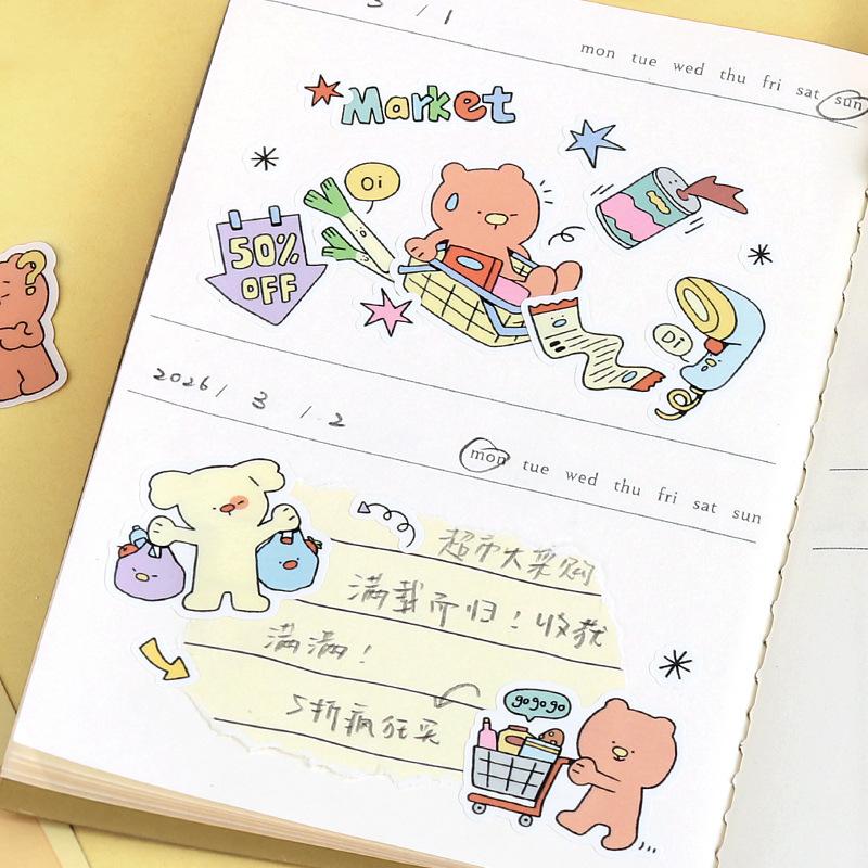 Synthetic Paper Stickers for K-pop Style Cute Hand Account DIY Phone Case Stickers