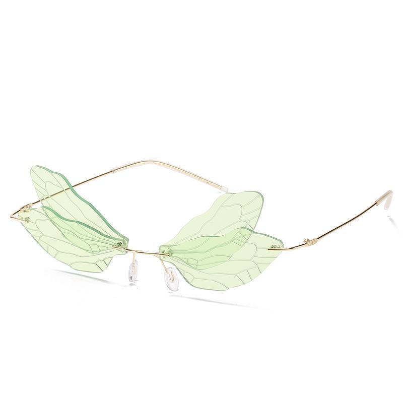 Трендовые безободковые солнцезащитные очки-градиент «Стрекоза» для женщин, 2024