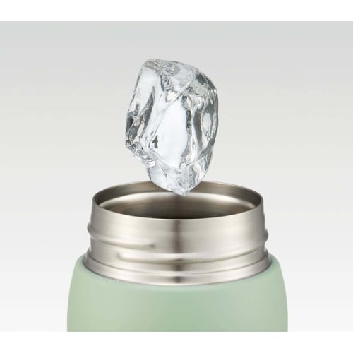 Skater Straw Mug Bottle, 480ml, Insulated Stainless Steel Water Bottle, Dull Green, One-Touch Open, STOT5ST-A