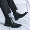 Brogue Design Mens Dress Shoes Solid Colors Mens Leather Boots High Quality Non-Slip Business Casual Mens Chelsea Boots